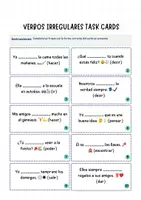 Vista previa - Hojas de trabajo - VERBOS IRREGULARES PRESENTE ESPAÑOL TASK CARDS - Portada