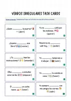 Vista previa - Hojas de trabajo - VERBOS IRREGULARES PRESENTE ESPAÑOL TASK CARDS - página 1