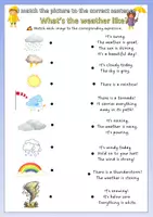 Aperçu - Feuilles d'exercices - 🌤️ Exercice Anglais A1 météo - Vocabulaire - Page 1