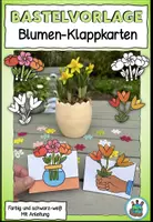 Vorschau - Mal- und Bastelvorlagen - Blumen-Klappkarten - Tischaufsteller - Bastelvorlage - Deckblatt