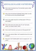 Vorschau - Arbeitsblätter - Abschluss Interview Klasse 4 - Seite 1