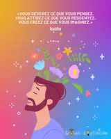 Aperçu - Affichage - Citation illustrée - Vous devenez ce que vous pensez - Page de couverture