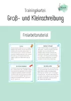 Vorschau - Aufgabenkarten - Groß- und Kleinschreibung: Trainingskartei - Freiarbeit - Deckblatt
