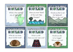 Vorschau - Spiele - Scotland | Conversation Cards | Speaking | Landeskunde Schottland - Seite 1