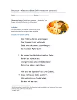Vorschau - Fördermaterial/Inklusion - Gedichtinterpretation Klasse 7/8 Klassenarbeit: Herbstlied - Seite 1