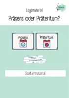 Vorschau - Anderer Materialtyp - Legematerial (Sortierspiel): Präsens oder Präteritum? - Deckblatt