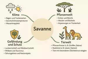 Vorschau - Arbeitsblätter - Lernposter + Arbeitsblätter zum Thema "Savanne" + Lösung & MP3 + Mindmaps + Infografik - Seite 3