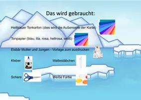 Vorschau - Mal- und Bastelvorlagen - Eisbär Mutter und Jungen Pop Up Karten basteln - Seite 1