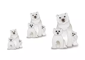 Vorschau - Mal- und Bastelvorlagen - Eisbär Mutter und Jungen Pop Up Karten basteln - Seite 2
