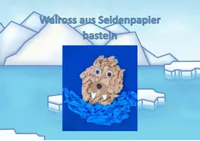 Vorschau - Mal- und Bastelvorlagen - Walross basteln / Walrus craft - Deckblatt