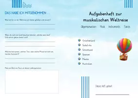 Vorschau - Arbeitsblätter - Musikalische Weltreise - (Falt-)Aufgabenheft - Seite 1