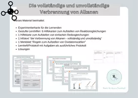 Vorschau - Arbeitsblätter - Experiment/Lernheft: die Verbrennung von Alkanen - vollständig und unvollständig - Deckblatt