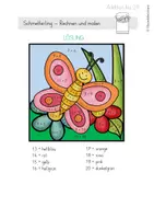 Vorschau - Arbeitsblätter - Lerntheke Schmetterling (Rechenmalblatt: Addition bis 20/ Einmaleins/ Symmetrie) - Seite 3