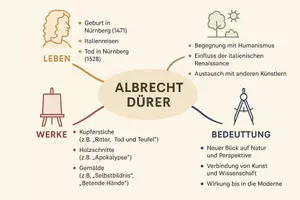 Vorschau - Arbeitsblätter - Lernposter + Arbeitsblätter zum Thema "Albrecht Dürer" + Lösung & MP3 + Mindmap + Infografik - Seite 3