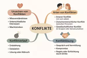 Vorschau - Arbeitsblätter - Lernposter + Arbeitsblätter zum Thema "Konflikte" + interaktive Lösung & MP3 + Mindmap + Infografik - Seite 3
