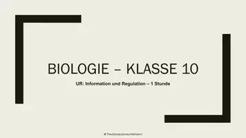 Vorschau - Präsentationen/Tafelbilder - Reihenplanung Information und Regulation (Nervensystem) - Seite 1