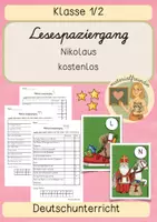 Vorschau - Arbeitsblätter - Lesespaziergang Nikolaus - Klasse 1/2 - kostenlos - Deckblatt
