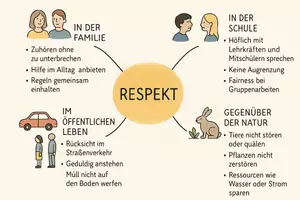 Vorschau - Arbeitsblätter - Lernposter + AB mit Fragen zum Thema "Respekt" + Lösungsblatt + Mindmap + Infografik - Seite 2