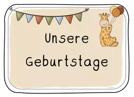 Vorschau - Mal- und Bastelvorlagen - Geburtstagskalender - Giraffenklasse - Seite 1