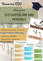Vorschau - Arbeitsblätter - Textsorten - Merkmale & Übersicht | Deutsch | Lesen - Deckblatt