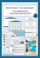 Vorschau - Stundenentwürfe - Sozialstaat Deutschland - 4) Gruppenpuzzle Sozialversicherung 2025 - Deckblatt