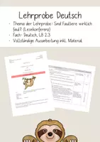 Vorschau - Stundenentwürfe - Lehrprobe Deutsch Lesekonferenz: Ausarbeitung mit Material - Deckblatt