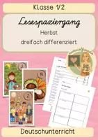 Vorschau - Arbeitsblätter - Lesespaziergang Herbst - Klasse 1/2 - Deckblatt