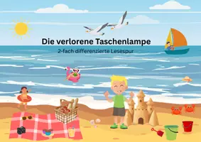 Vorschau - Arbeitsblätter - Die verlorene Taschenlampe - eine Sommer-Lesespur am Strand - Deckblatt