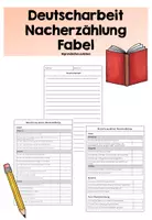 Vorschau - Test - Deutscharbeit Nacherzählung Fabel - Deckblatt