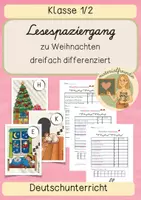 Vorschau - Arbeitsblätter - Lesespaziergang Weihnachten - Klasse 1/2 - Deckblatt