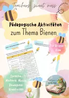 Vorschau - Mal- und Bastelvorlagen - Spiel- und Lernaktivitäten zum Thema "Bienen": Für Krippe und Kiga - Deckblatt