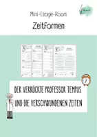 Vorschau - Arbeitsblätter - Mini-Escape-Room: Der verrückte Professor Tempus und die verschwundenen Zeiten (Zeitformen bilden) - Deckblatt