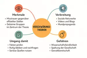 Vorschau - Arbeitsblätter - Lernposter + Arbeitsblätter zum Thema "Verschwörungstheorien" + Lösung & MP3 + Mindmap + Infografik - Seite 3