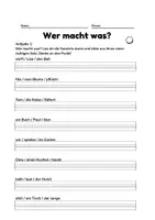 Vorschau - Arbeitsblätter - Wer macht was Sätze bilden - Fragesätze bilden - Deckblatt
