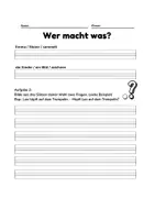Vorschau - Arbeitsblätter - Wer macht was Sätze bilden - Fragesätze bilden - Seite 1