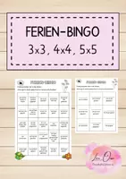 Vorschau - Spiele - Ferien Bingo mit 3x3, 4x4 und 5x5 Feldern - Deckblatt