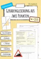 Vorschau - Arbeitsblätter - GERADENGLEICHUNG durch zwei Punkte aufstellen - Deckblatt
