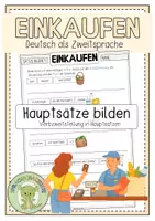 Vorschau - Arbeitsblätter - EINKAUFEN Hauptsätze bilden - Deckblatt