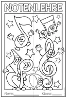 Vorschau - Mal- und Bastelvorlagen - Notenlehre – Notenwerte, Pausenwerte, Notennamen und Tonhöhen | Lapbook Musik - Seite 3