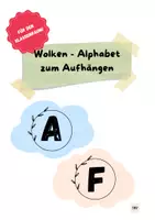 Vorschau - Arbeitsblätter - Wolken - Alphabet zum Aufhängen - Deckblatt