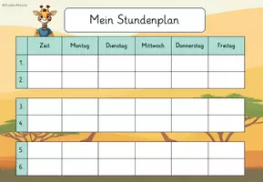 Vorschau - Arbeitsblätter - Stundenplan Giraffenklasse EnjoyYourAfternoon - Seite 3