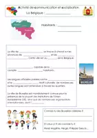 Aperçu - Feuilles d'exercices - La ville de Bruxelles (Projet villes de Belgique) - Page de couverture