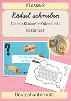 Vorschau - Arbeitsblätter - Rätsel schreiben - AB + Deckblatt für ein Rätselheft - Klasse 2 - Deckblatt