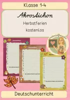 Vorschau - Arbeitsblätter - Akrostichon zu den Herbstferien - Klasse 1-4 - Deckblatt
