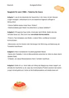 Vorschau - Arbeitsblätter - Kurzgeschichten "Spaghetti für zwei" - Kommunikation - Deckblatt