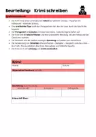Vorschau - Klassenarbeiten - Beurteilungsraster: Krimi schreiben - Deckblatt