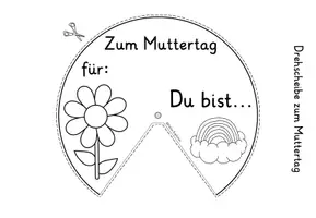 Vorschau - Arbeitsblätter - Muttertag Bastelvorlage für Kinder - Drehscheibe - Seite 3