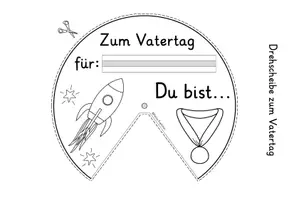 Vorschau - Mal- und Bastelvorlagen - Vatertag Bastelvorlage für Kinder - Drehscheibe - Seite 2