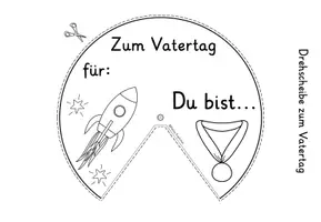 Vorschau - Mal- und Bastelvorlagen - Vatertag Bastelvorlage für Kinder - Drehscheibe - Seite 3