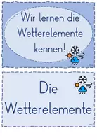 Vorschau - Unterrichtsreihen - Einheit Wetter: Wir lernen die Wetterelemente kennen (3. Stunde) Klasse 3/4 - Seite 1